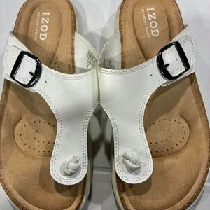 Izod white memory women Sandals strap thong women size 6M. SKU20  #comfy#sandal